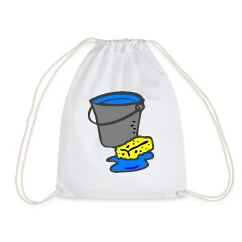 putzen cleaning putzfrau broom wischmop32 - Turnbeutel - Weiß - Vorne