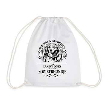 KOOIKERHONDJE Guardian Angel Dog Saying WILSIGNS - Drawstring Bag - white - Front