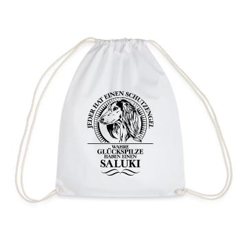 SALUKI Schutzengel Hundespruch Hunde Wilsigns - Turnbeutel - Weiß - Vorne