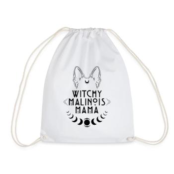 Witchy Malinois Mama Hunde Hexe Hexen - Turnbeutel - Weiß - Vorne