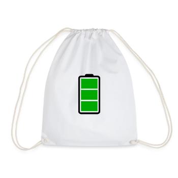 Battery full - Drawstring Bag - white - Front