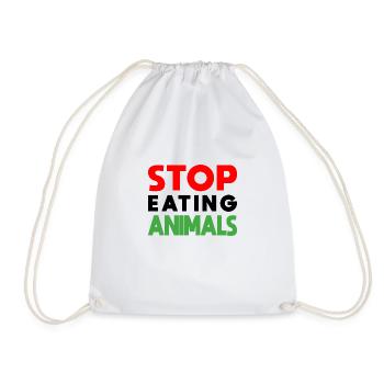 Stop eating Animals - Black Edition - Turnbeutel - Weiß - Vorne