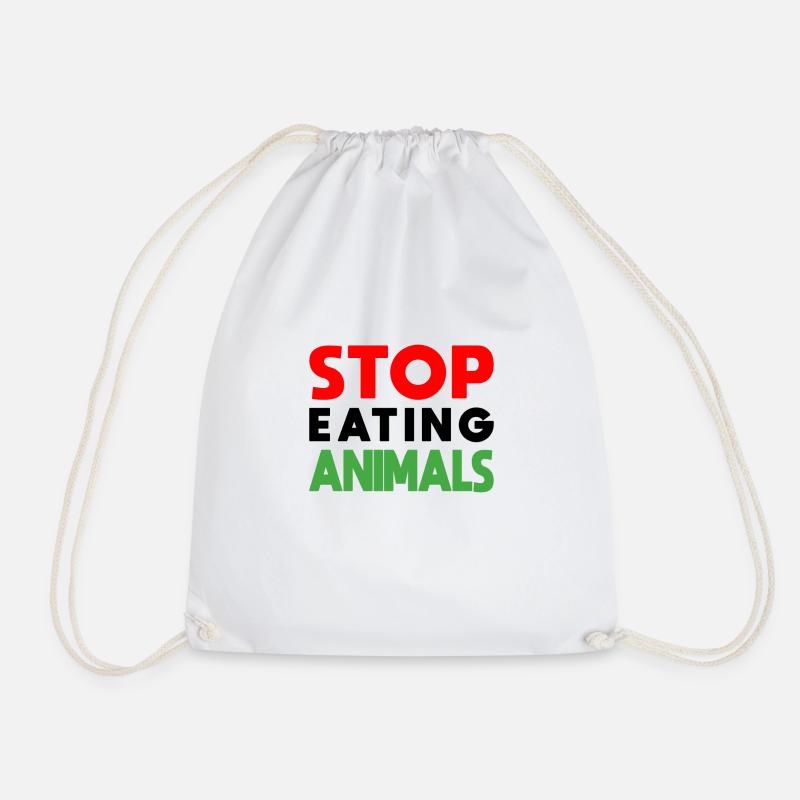 Stop eating Animals - Black Edition - Turnbeutel - Weiß