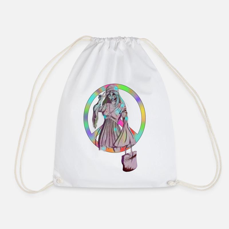 Hippie zombie - Drawstring Bag - white
