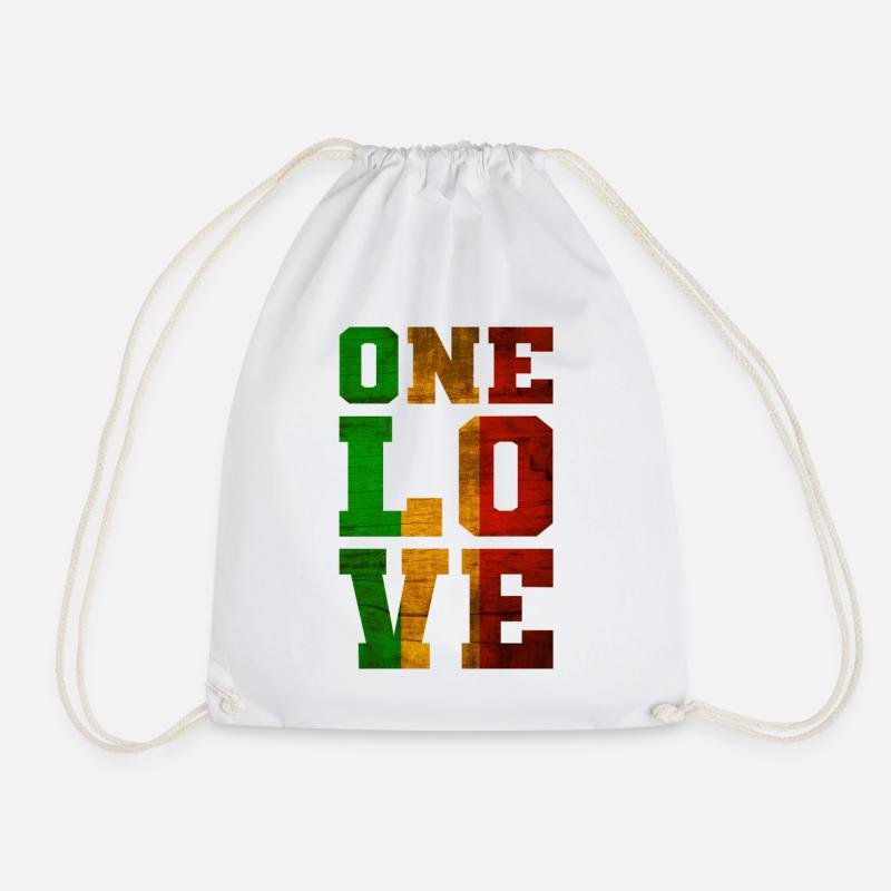 ONE LOVE Reggae Musik - Turnbeutel - Weiß