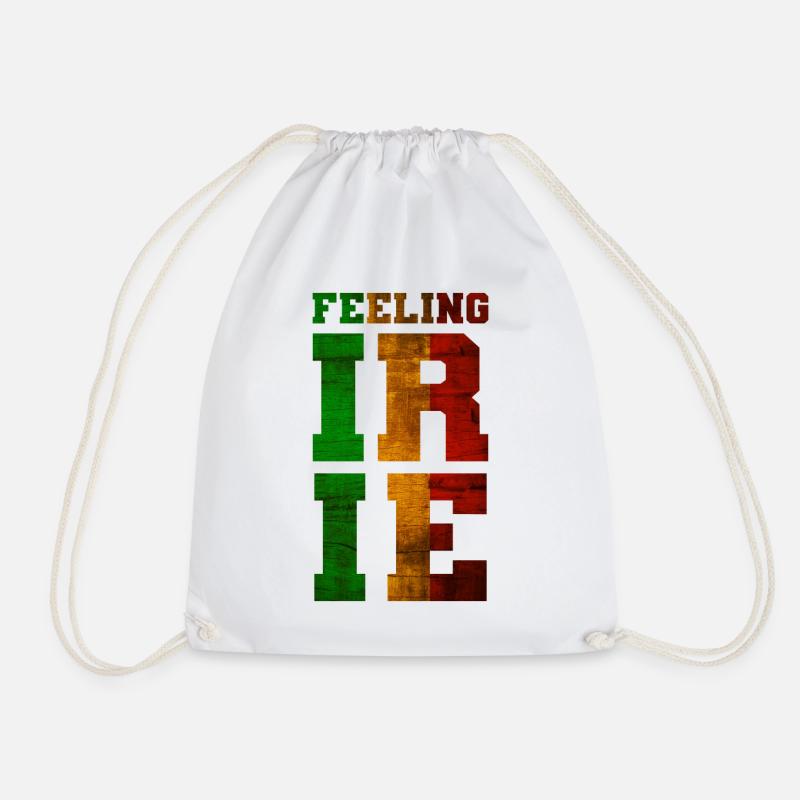 FEELING IRIE Rastafari Motto - Turnbeutel - Weiß