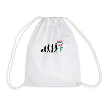 Love LGBT gay flag pride gay gift - Drawstring Bag - white - Front