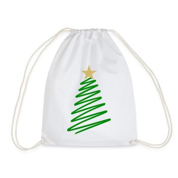 Christbaum Weihnachten Tanne - Turnbeutel - Weiß - Vorne