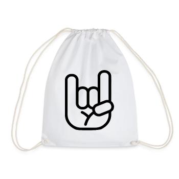 Rock Punk Metal Hand Symbol - Turnbeutel - Weiß - Vorne