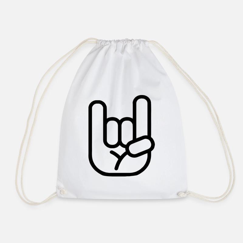 Rock Punk Metal Hand Symbol - Turnbeutel - Weiß