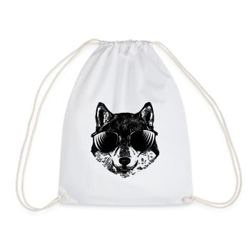 Shiba Inu Cool Dog avec lunettes de soleil - Sac de sport léger - blanc - Devant