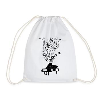 Piano Instrument Pianist Music - Drawstring Bag - white - Front