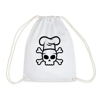 Koch Skull Chapeau de chef - Sac de sport léger - blanc - Devant