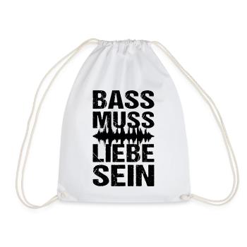 Bass Muss Liebe Sein Techno Musik - Turnbeutel - Weiß - Vorne