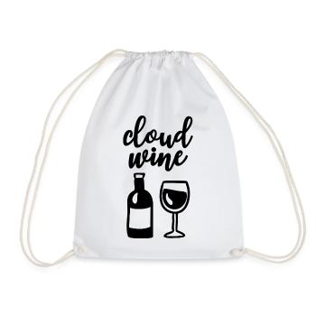 Cloud Vin Verre de vin Bouteille de vin Amateurs de vin - Sac de sport léger - blanc - Devant