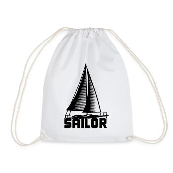 Sailor Segelboot Segeln - Turnbeutel - Weiß - Vorne