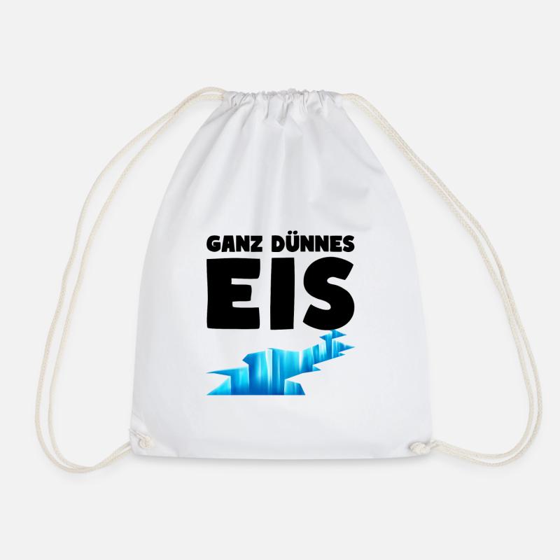 Ganz dünnes Eis Humor Sehr dünnes Eis - Turnbeutel - Weiß