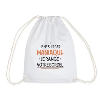 je ne suis pas maniaque je range votre bordel - Sac de sport léger - blanc - Devant