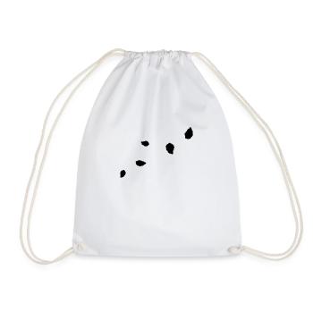 Minimalist leaves that blow in the wind Black - Drawstring Bag - white - Front
