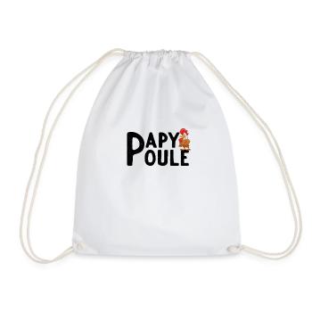 Papy poule - Cadeau Humoristique Retraité Papy - Drawstring Bag - white - Front