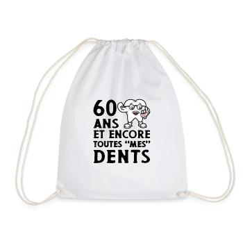 60 ans Anniversaire Papy Humour Retraité Papi Rigo - Drawstring Bag - white - Front