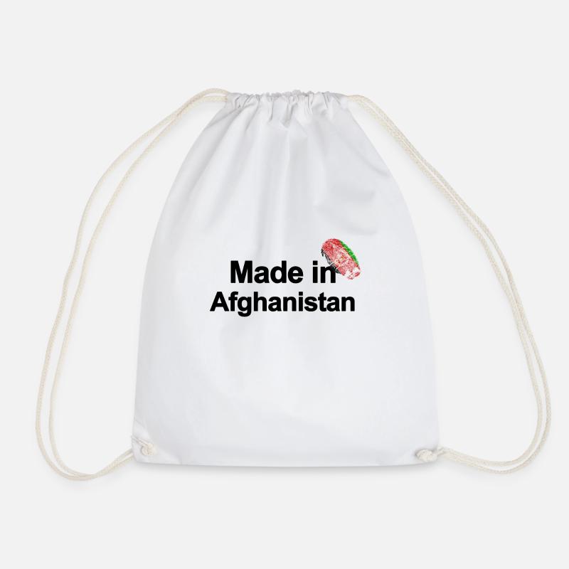 Fingerprint Made in Afghanistan poster - Drawstring Bag - white