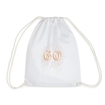 Numéro 60, or, personnalisable - Sac de sport léger - blanc - Devant