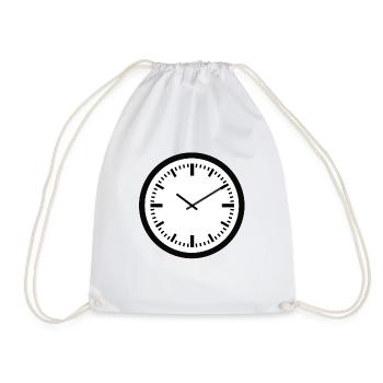 uhr zeit watch clock time hourglass sanduhr76 - Turnbeutel - Weiß - Vorne