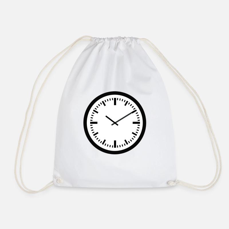 uhr zeit watch clock time hourglass sanduhr76 - Turnbeutel - Weiß