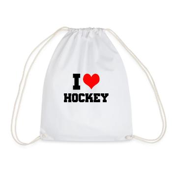 I Love Hockey, Ice hockey - Turnbeutel - Weiß - Vorne