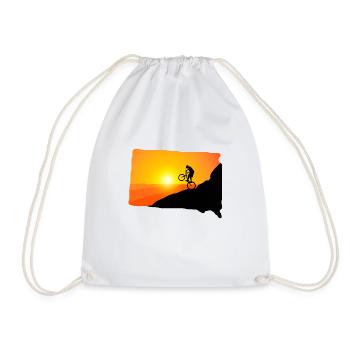 Downhill MTB mountain bike mountain bike mountains - Drawstring Bag - white - Front