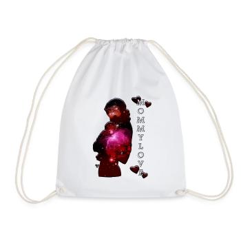 Mutter Kind Illustration Liebe Silhouette - Turnbeutel - Weiß - Vorne