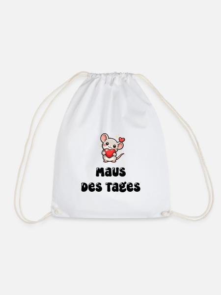 Maus mit Herz - Turnbeutel - Weiß