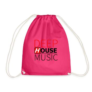 Deep House Musik - Turnbeutel - Fuchsia - Vorne