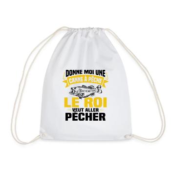 Le roi veut aller pêcher / Humour cadeau pêcheur - Sac de sport léger - blanc - Devant