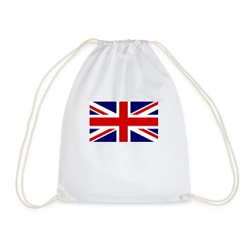 United Kingdom Flag, Great Britain, England Flagge - Turnbeutel - Weiß - Vorne