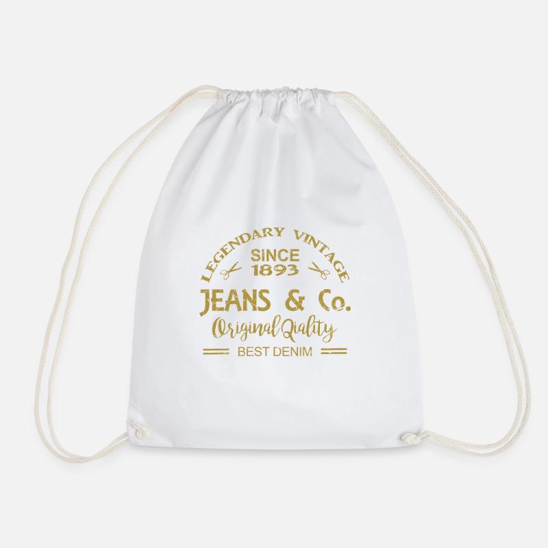Jeans and Co Vintage Imprint GRUNGE - Drawstring Bag - white