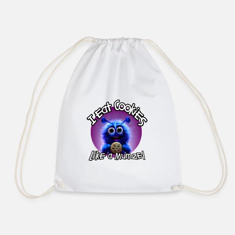 I eat cookies like a Mumzel - Drawstring Bag - white