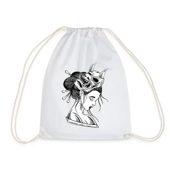 Schädel Skull Horror Japan Halloween Geisha - Drawstring Bag - white - Front