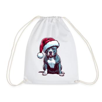 Pitbull The Santa Claus - Drawstring Bag - white - Front