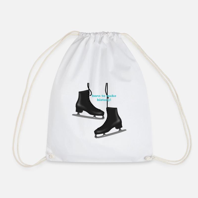Figure skating ice skates - Drawstring Bag - white