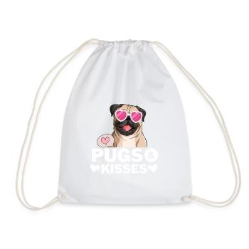 Carlin avec lunettes de soleil en forme de cœur rose - Sac de sport léger - blanc - Devant