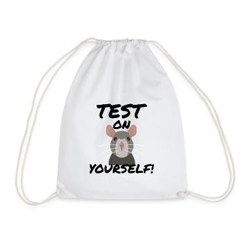 Animal experiments Animal welfare | Test On Yourself - Drawstring Bag - white - Front