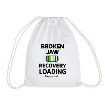 Jaw fracture | jaw surgery Desire to recover - Drawstring Bag - white - Front