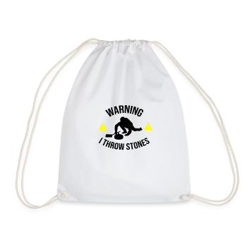 Je jette des pierres Curling cadeau drôle de curling - Sac de sport léger - blanc - Devant