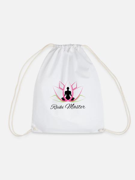 Reiki Meister Geschenk Lotus | Reiki Heiler - Turnbeutel - Weiß