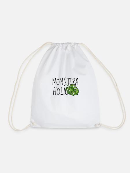 Monsteraholic | Fensterblatt Monstera Plfanze - Turnbeutel - Weiß