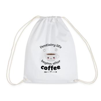 Zahnarzt Zahntechniker Kaffeeliebhaber Dontologie - Turnbeutel - Weiß - Vorne