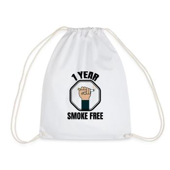 1 year smoke free | Smoking Heard ex-smokers - Drawstring Bag - white - Front