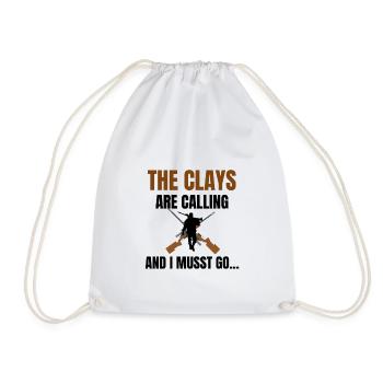 Target shooting gift | Clay pigeon shooting - Drawstring Bag - white - Front
